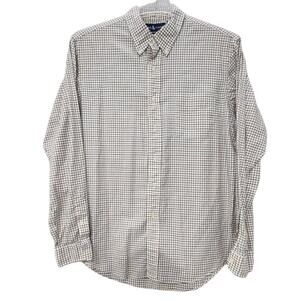 Ralph Lauren Men Off-White/Tan/Blue Plaid Button-up Long-Sleeve Pocket Shirt XL
